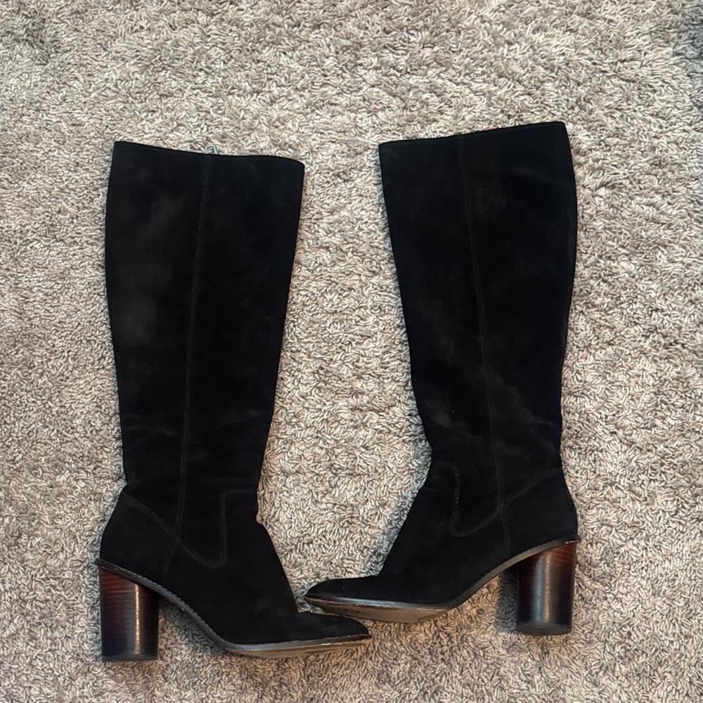 Coach Black Suede Heeled Boots - Picture 3 of 10